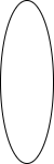 black outline of an ellipse that’s about 3 times as tall as it is wide