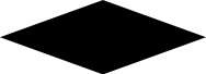 solid black rhombus, wider than it is tall