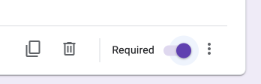 Screenshot of the "Required" button in the bottom right corner of a Google Form question toggled on
