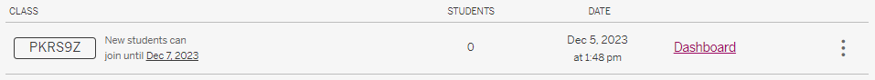 A screenshot of what a Desmos activity code to share with students will look like